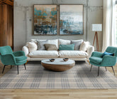 Multi Size Ivory Beige Blue Color Hand Woven Flatweave Wool Contemporary Oriental Rug